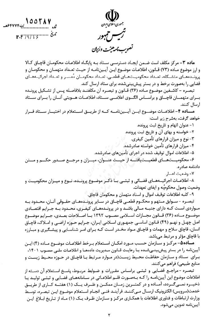 آیین نامه اجرایی بند ح ماده ۸۵ قانون برنامه پنج ساله هفتم پیشرفت