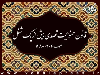 ‌قانون ممنوعیت تصدی بیش از یک شغل