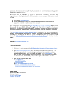 فراخوان اتحادیه بین المللی وکلا (IBA) برای معرفی نامزدهای جایزه وکیل زن برجسته سال ۲۰۲۵