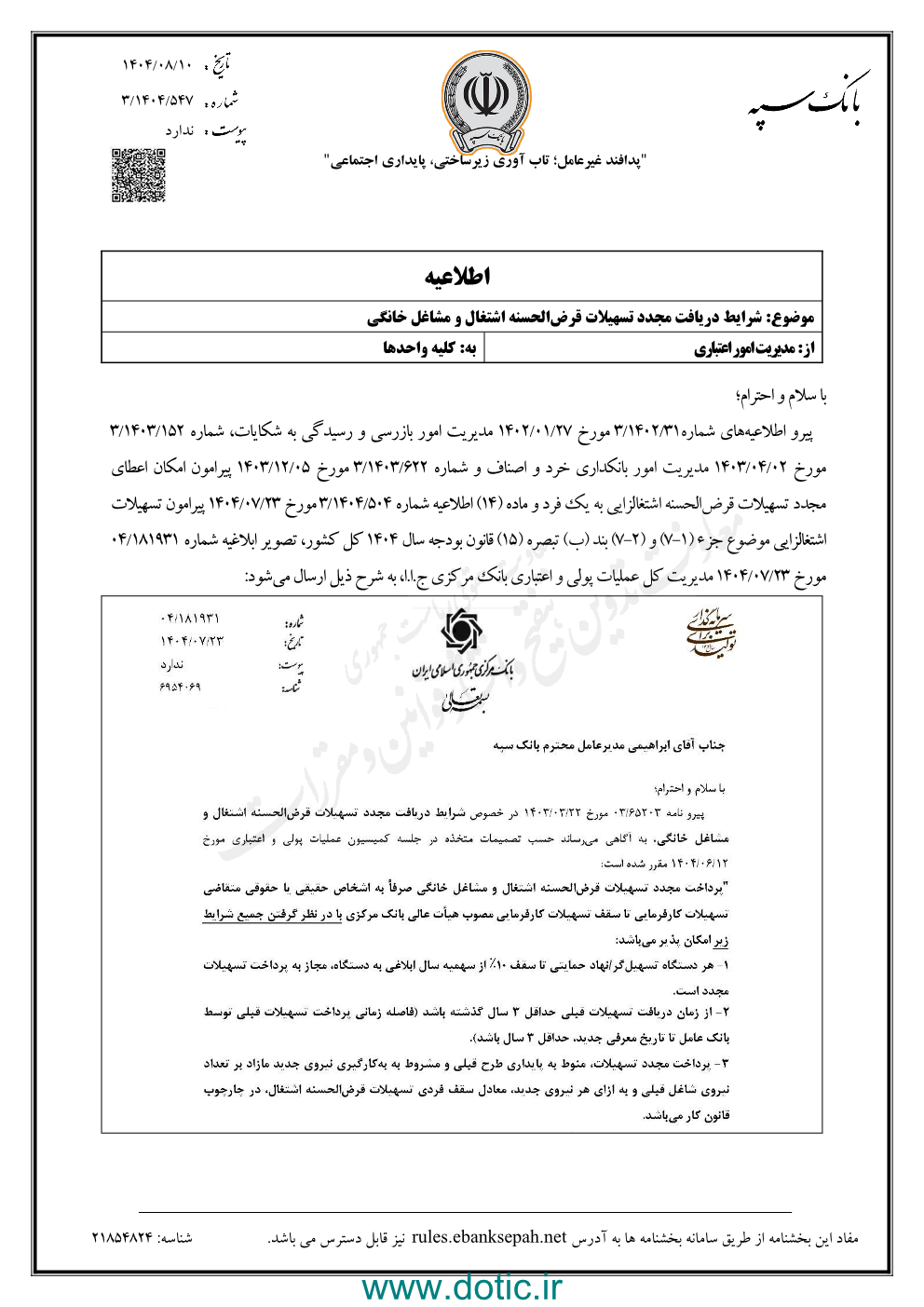 شرایط دریافت مجدد تسهیلات قرض الحسنه اشتغال و مشاغل خانگی