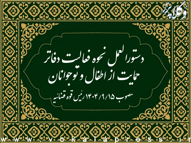 دستورالعمل نحوه فعالیت دفاتر حمایت از اطفال و نوجوانان