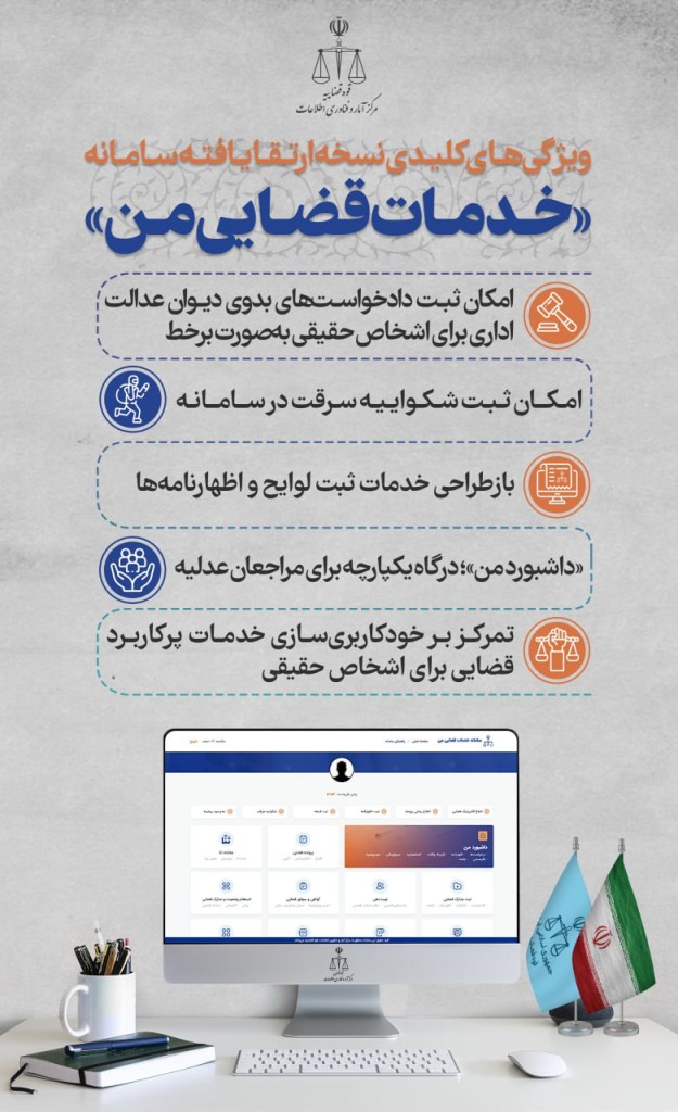 امکان ثبت دادخواست بدوی دیوان عدالت اداری در نسخه ارتقاءیافته سامانه خدمات قضایی من